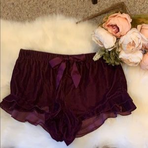 Victoria’s Secret Purple Velvet Ruffle PJ Shorts